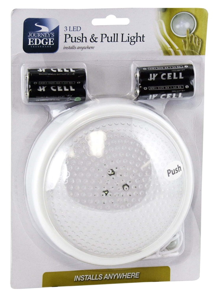 Journey's Edge 3-LED Battery-Powered Mountable Push & Pull Tap Light