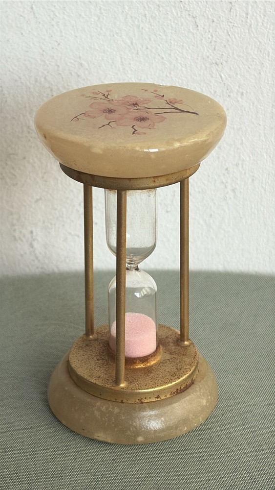 Old Hourglass With Alabaster Bases