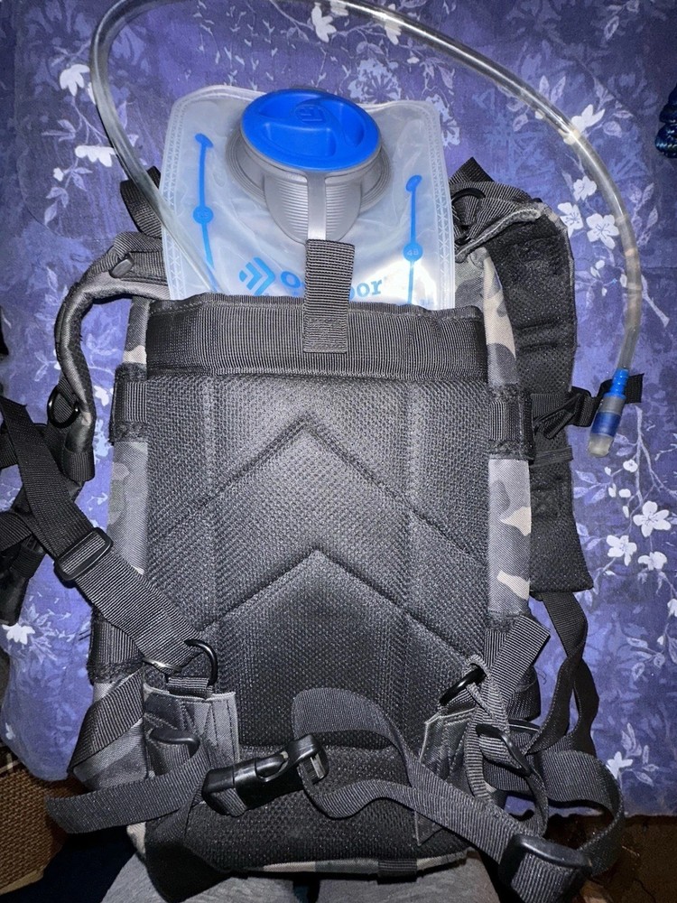 Fox Outdoor Tactical Hydration Backpack MOLLE Camo w/ Bladder Hiking