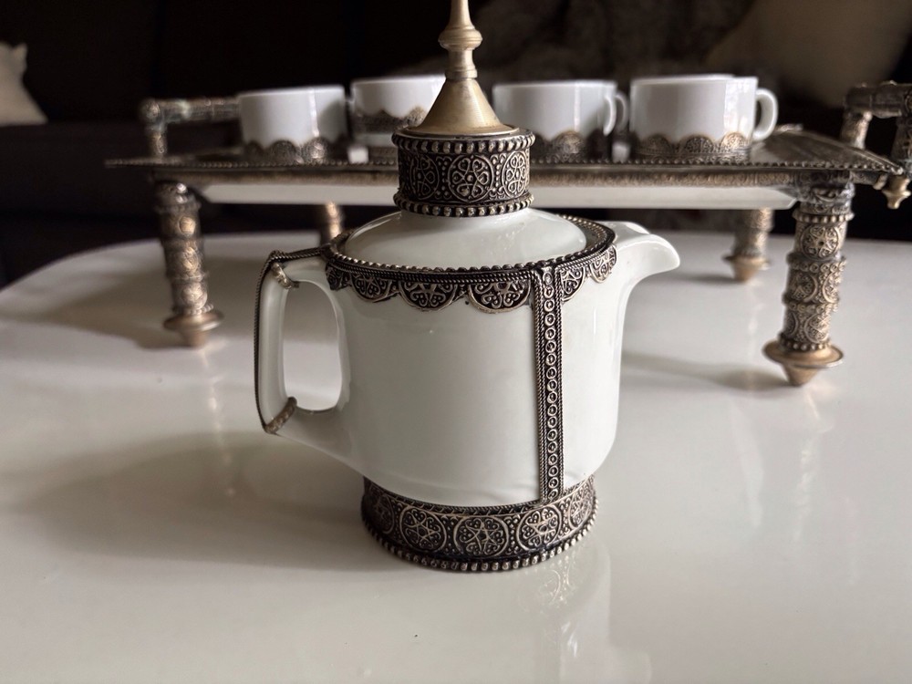 Moroccan-style 8-Piece Porcelain Coffee or Tea Set