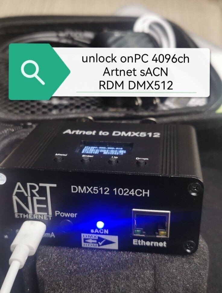 2 Port 1024CH Artnet sACN RDM - DMX512 Node light controller | Unlock MA2 4096CH