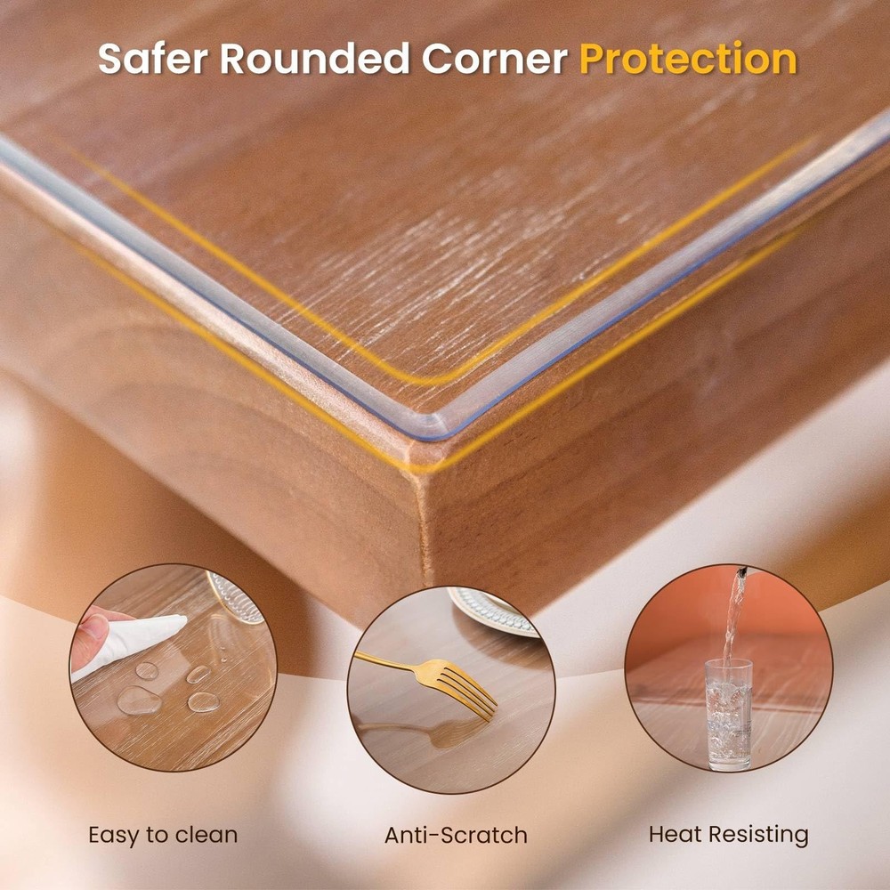 Clear Table Cover Protector, 42 x 96 Inch Table Protector for Dining Room Tab...