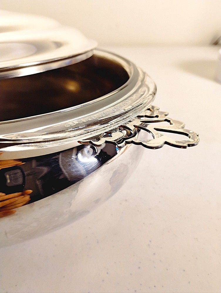Vintage Reed & Barton Silver-Plated Covered Casserole with Pyrex Insert