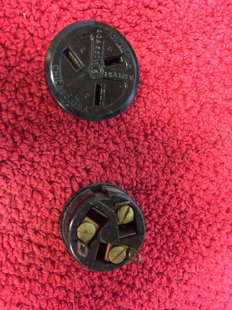 160-60f 3 Pole AC Socket  AMPHENOL NEW  2 pcs