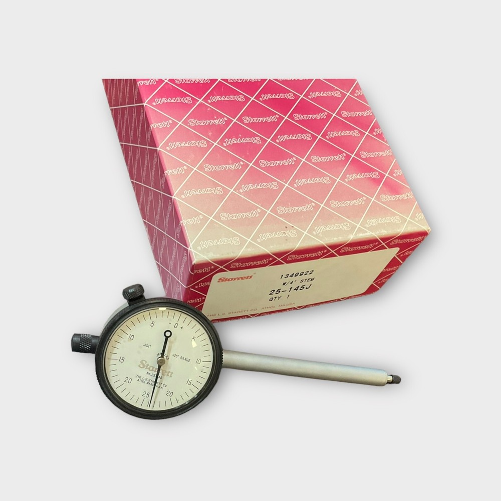 Starrett 25-145J Dial Indicator with 4” Stem