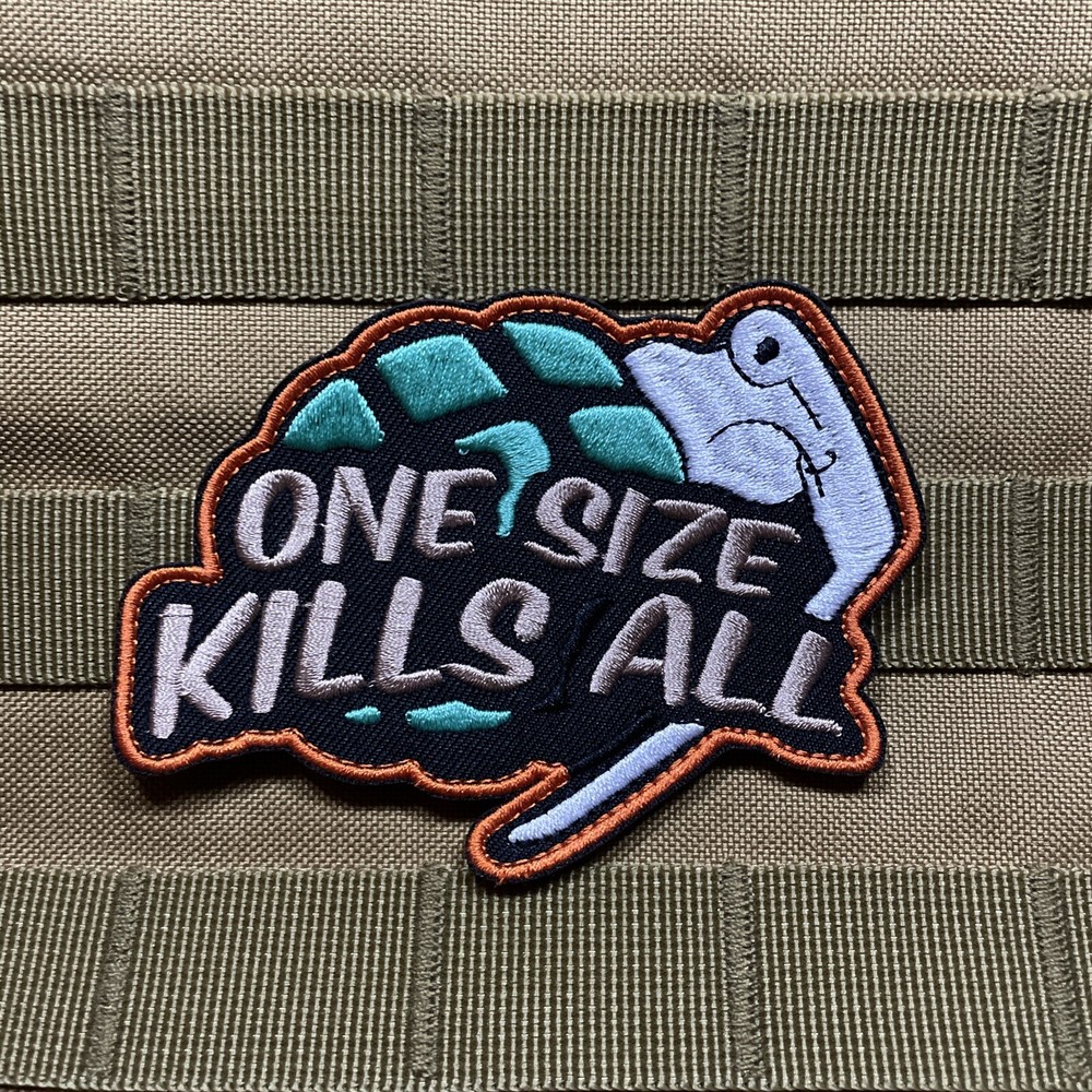 Grenade MK2 Frag Out One Size Kills All Tactical Military Hook Loop Morale Patch