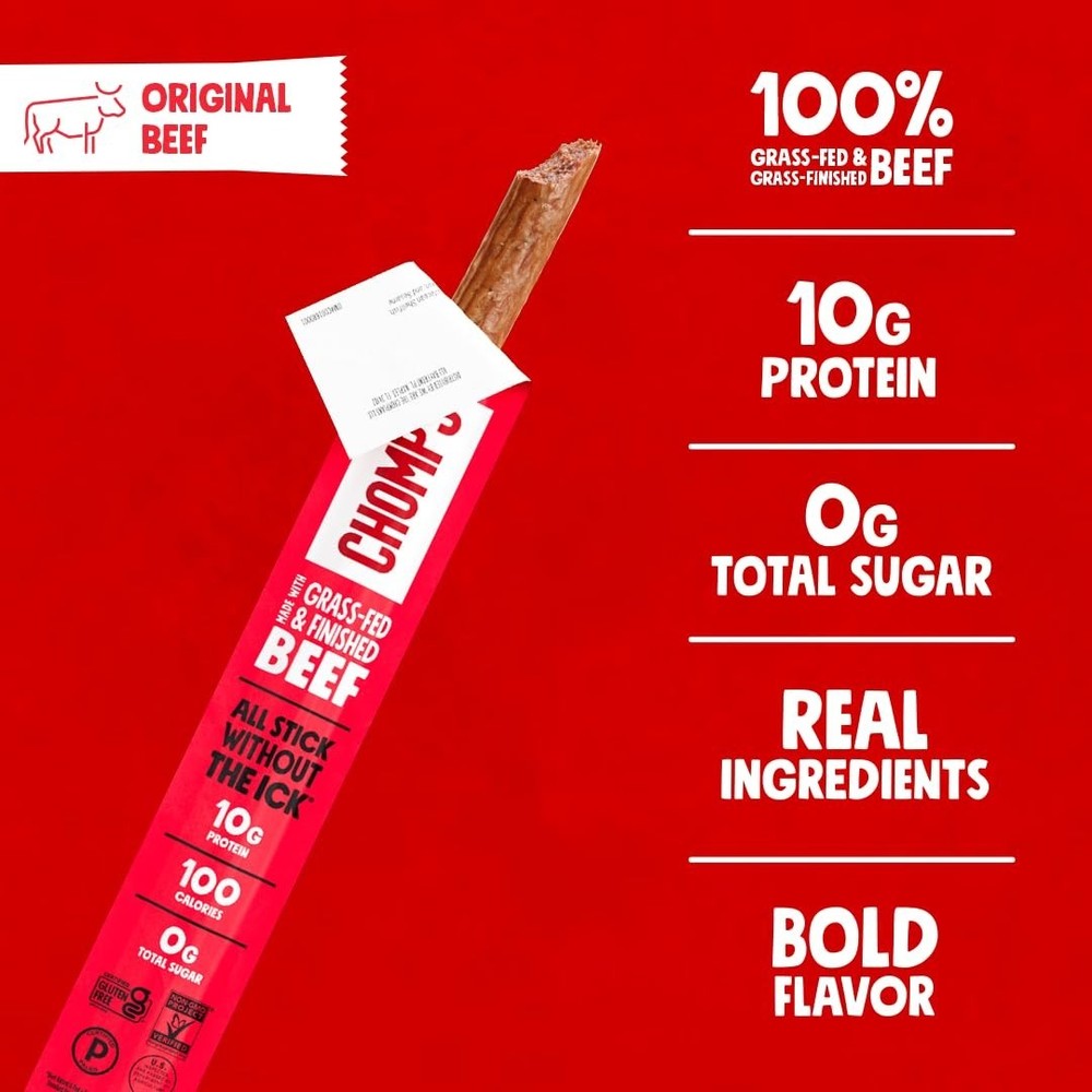Grass-Fed Beef Jerky Sticks - 10-Pack, Keto, Paleo