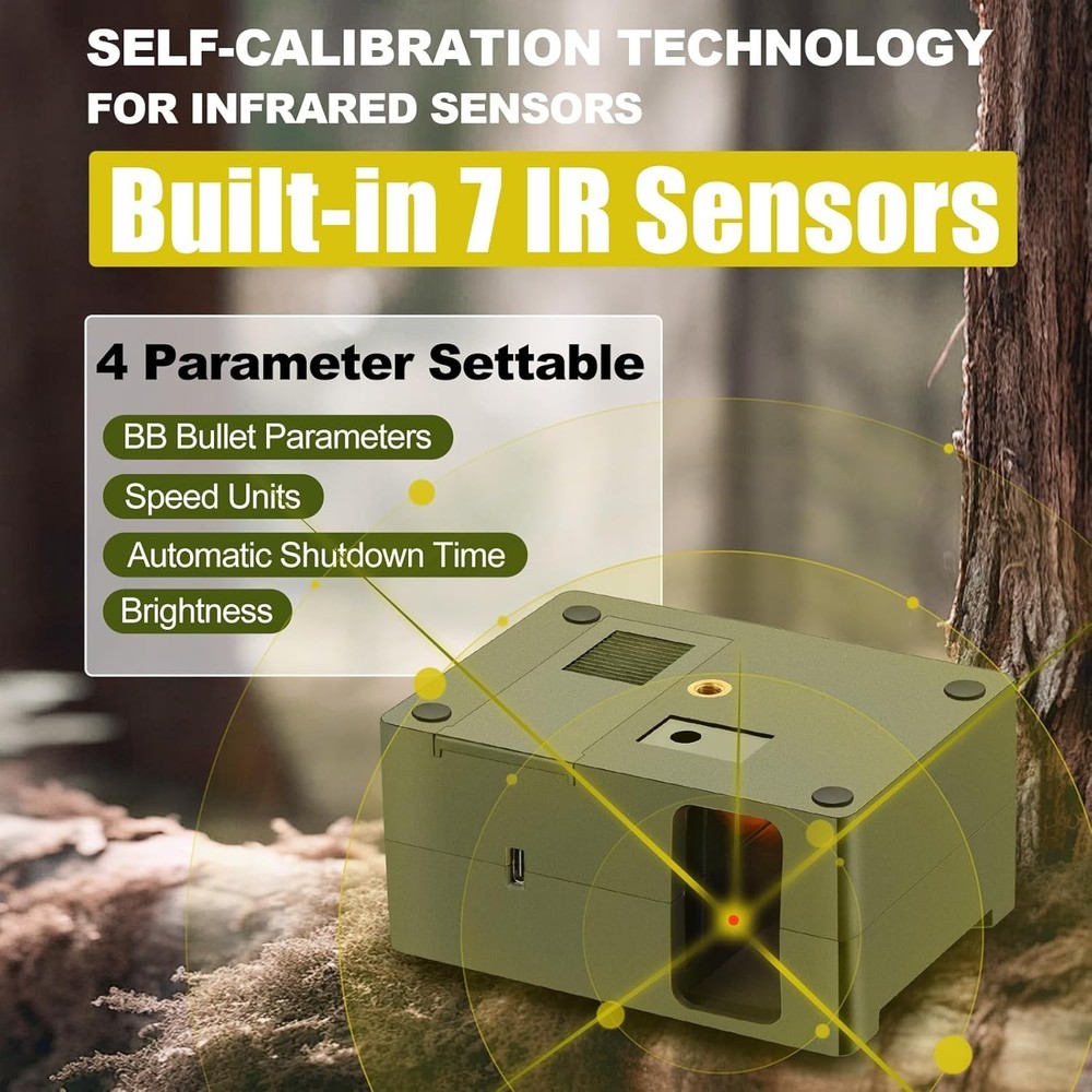 Versatile BB Speed Tester with Self-Calibrating Tech - Effortless Shooting Setup