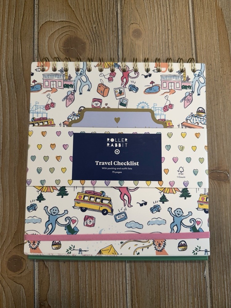 NWT 75 Page Roadtrip Vacation Packing List Notepad - Roller Rabbit x Target
