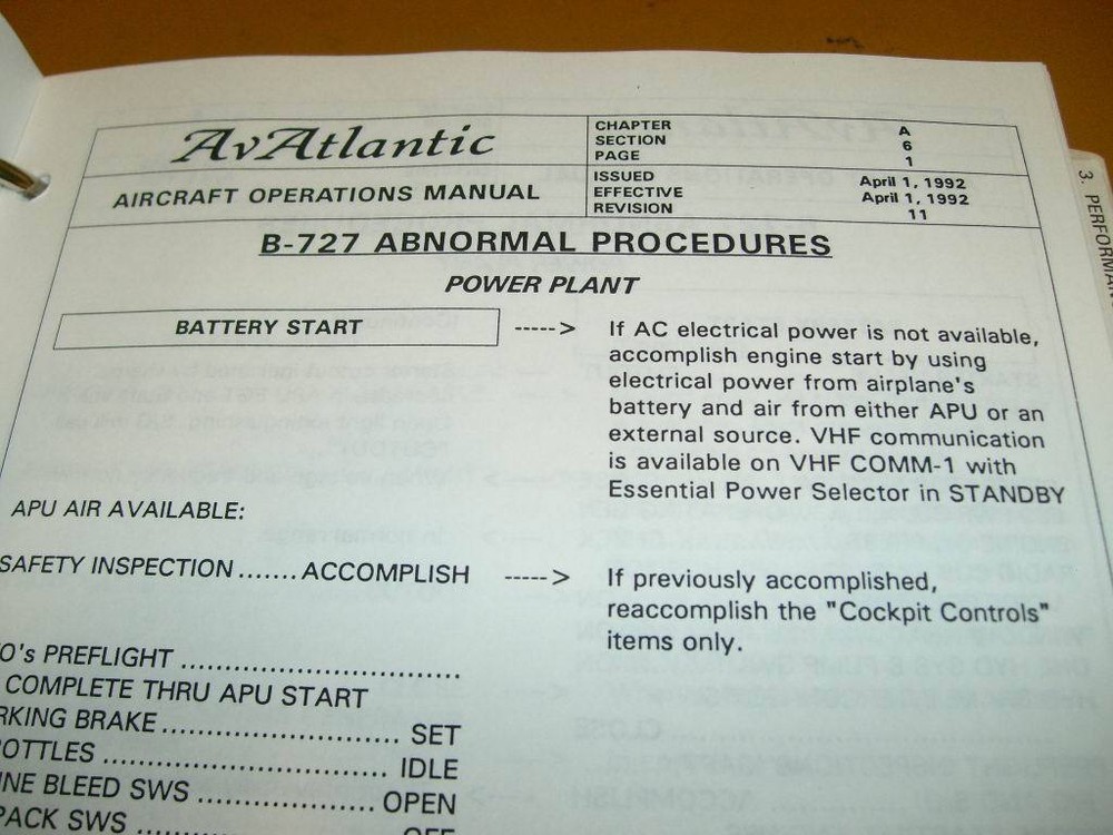 Boeing 727 Operations Manual