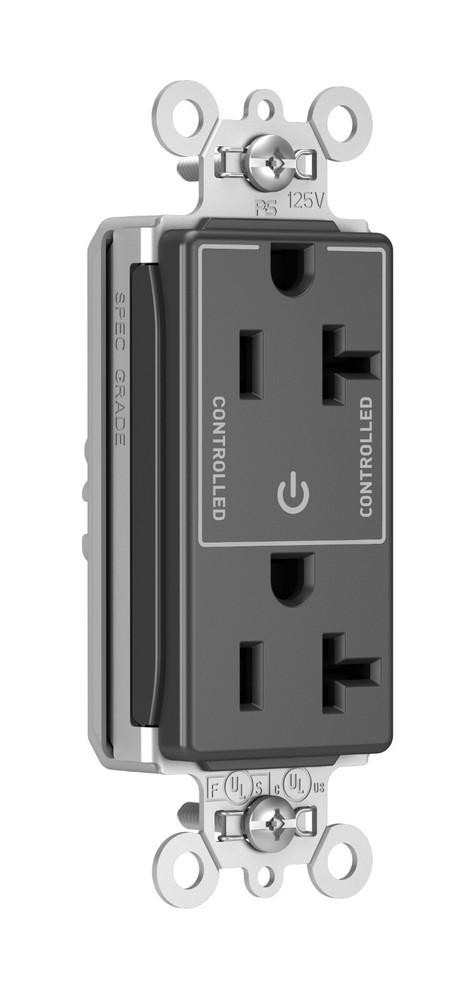 PLUGTAIL® HEAVY-DUTY SPEC GRADE PLUG LOAD CONTROLLABLE RECEPTACLE, 20A black
