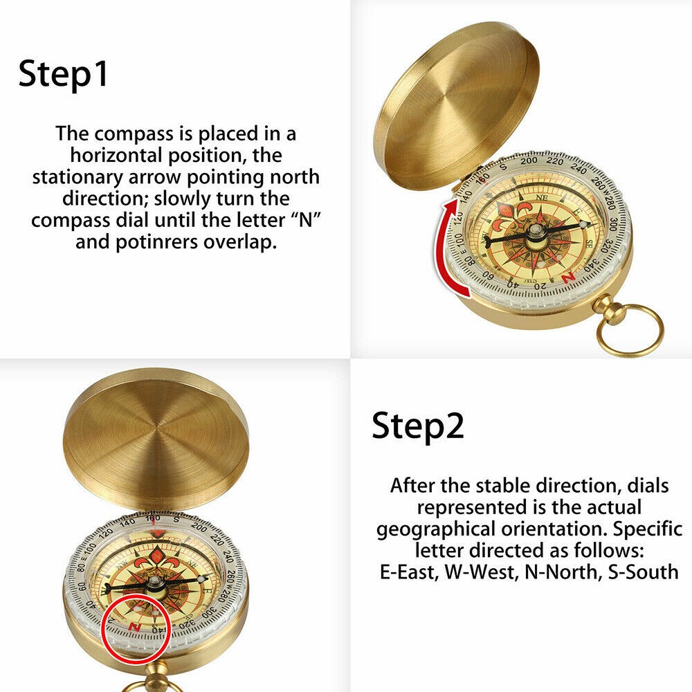 Portable Outdoor Camping Hiking Pocket Luminous Compass Navigation Tools &Gift