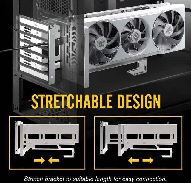 EZDIY-FAB Vertical PCIe 4.0 GPU Mount Bracket Graphic Card Holder (White)
