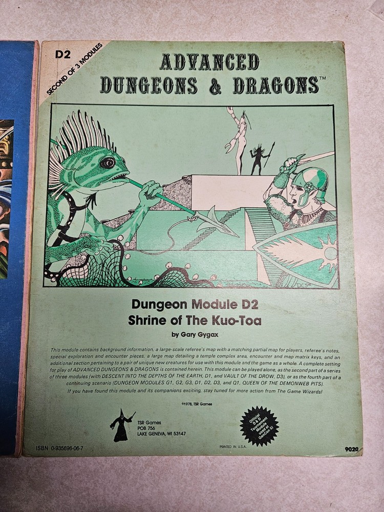 ADVANCED DUNGEONS & DRAGONS DUNGEON MODULE D1 D2 D3 COMPLETE MODULE SET TSR 1978