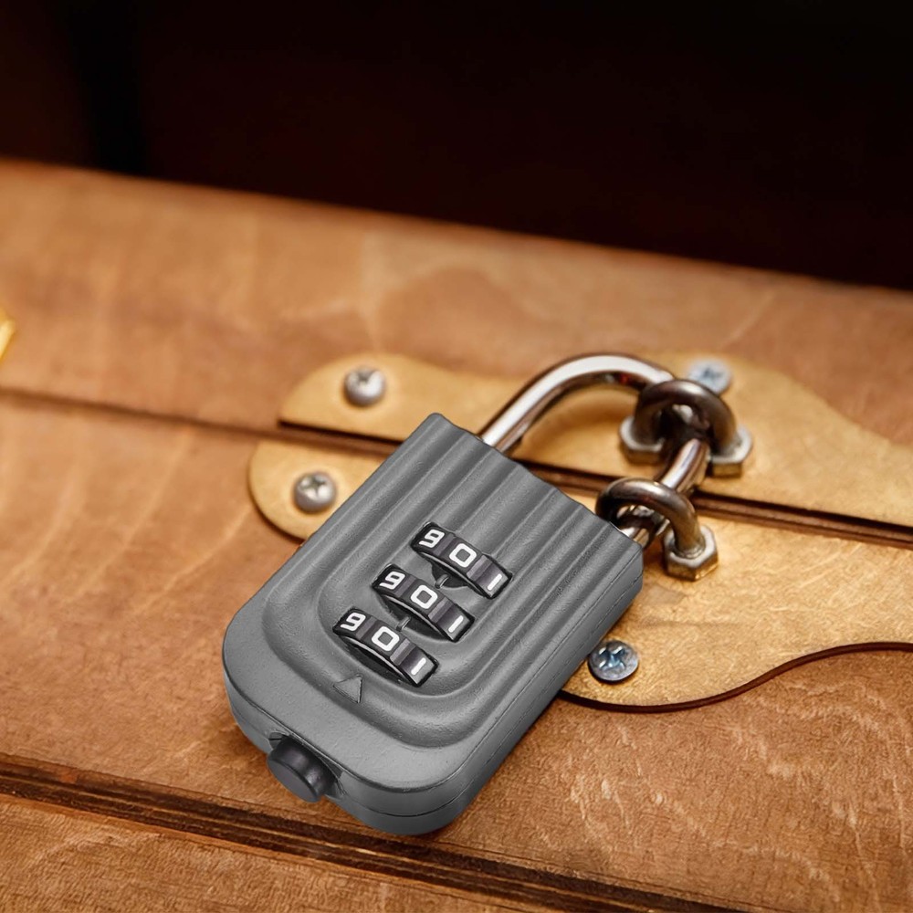 Resettable 3 Digit Combination Lock Code Padlock, Black (65 x 30mm)