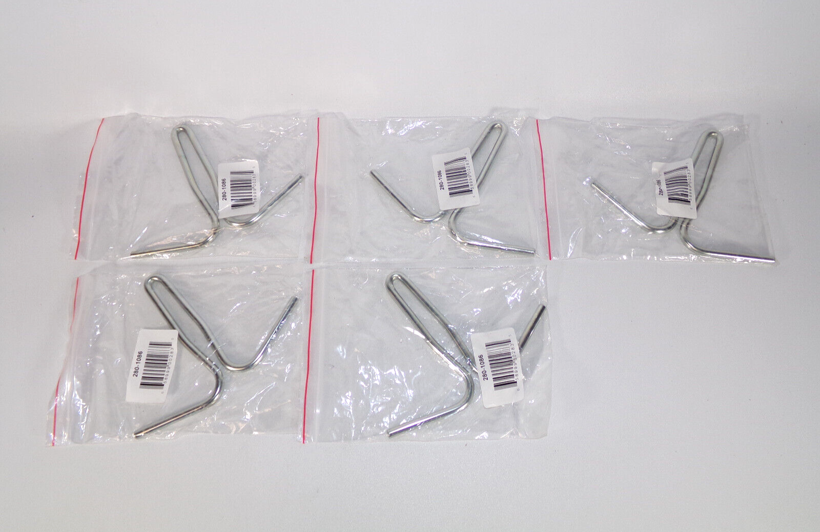 AllPoints 280-1086 Double Pot Rack Hooks, Zinc-Plated Steel (Set of 5)