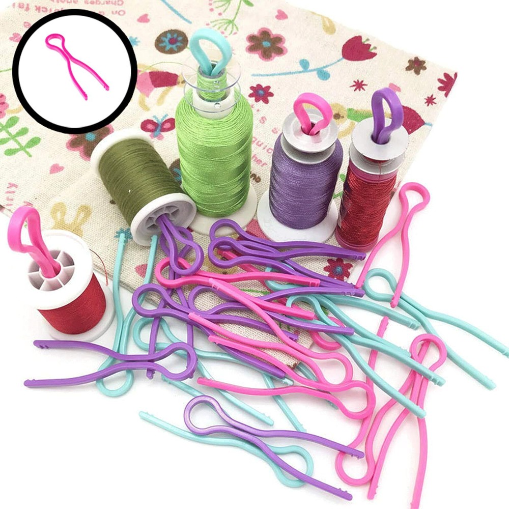100PCS Colorful Bobbin Thread Holders Plastic Thread Spools Clamps Thread Bud...