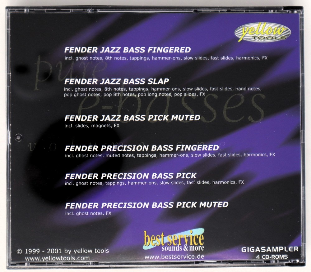 Best Service Pure E-Basses GigaSampler Sample/Sound Library/Sampling 4 CD