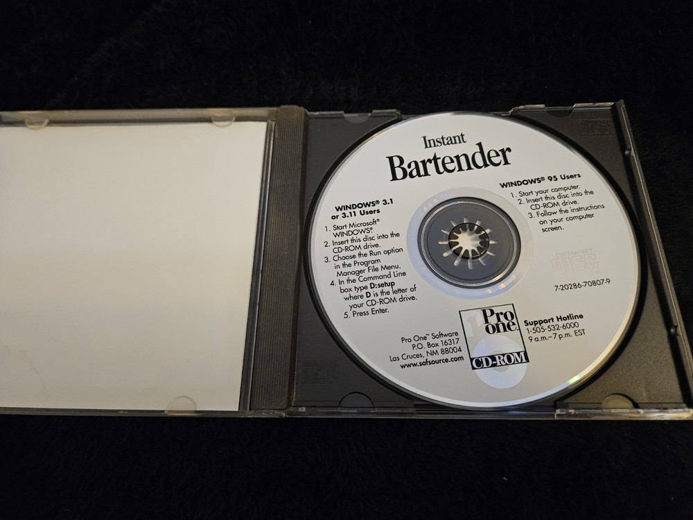 Instant Bartender CD-ROM Windows Multimedia Guide PC Tested No Scratches