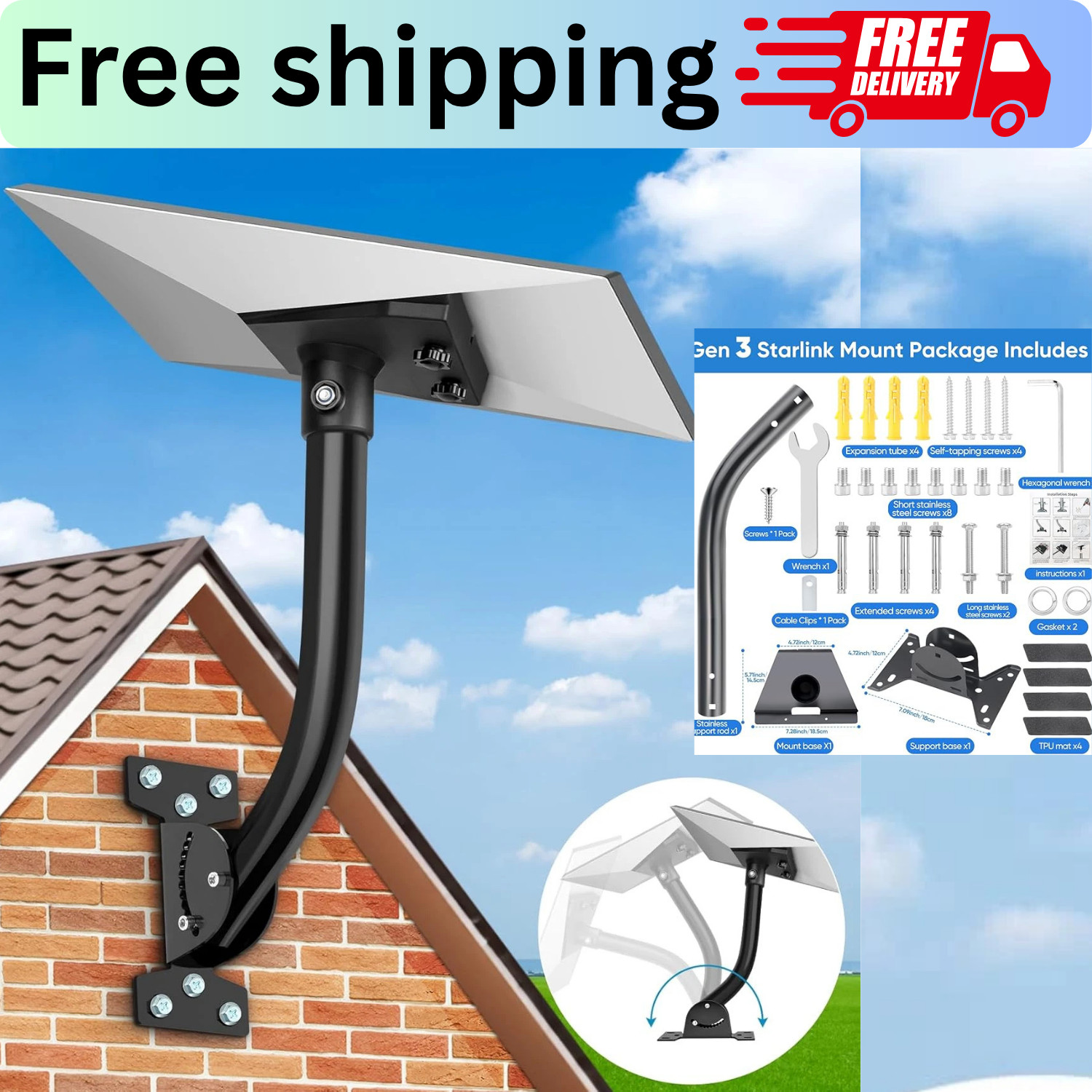 Starlink Mount Gen 3 Heavy Duty Starlink Mounting Starlink Gen 3 Mount