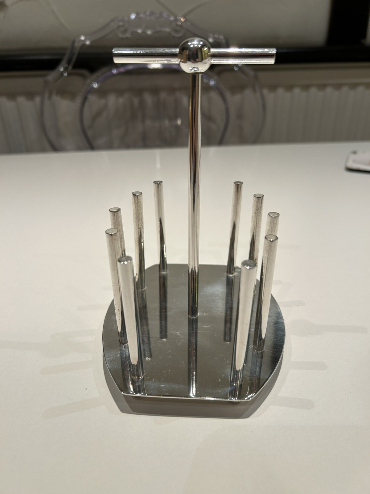 Christopher Dresser style Silver Plated Toast Rack Oval Base