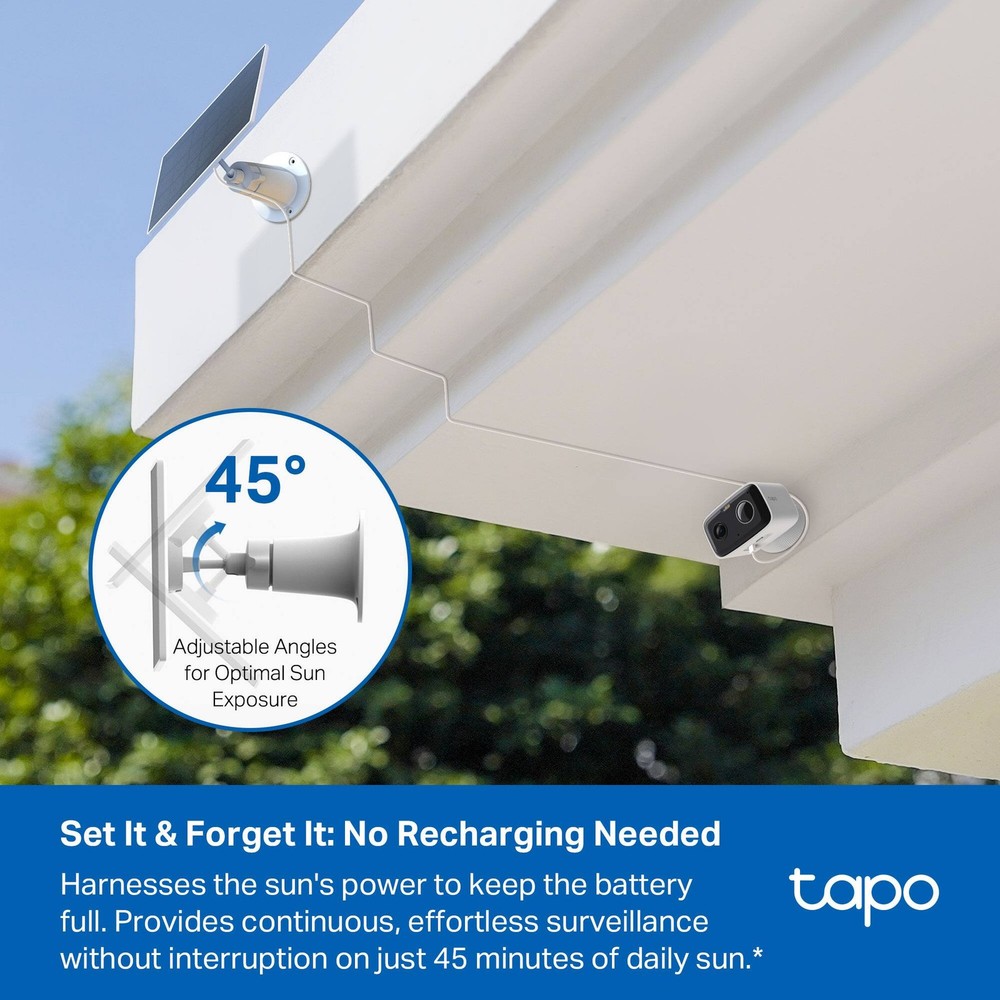 TP-Link - Tapo Solar-Powered Wireless Security Camera Kit with Live View, Wor...