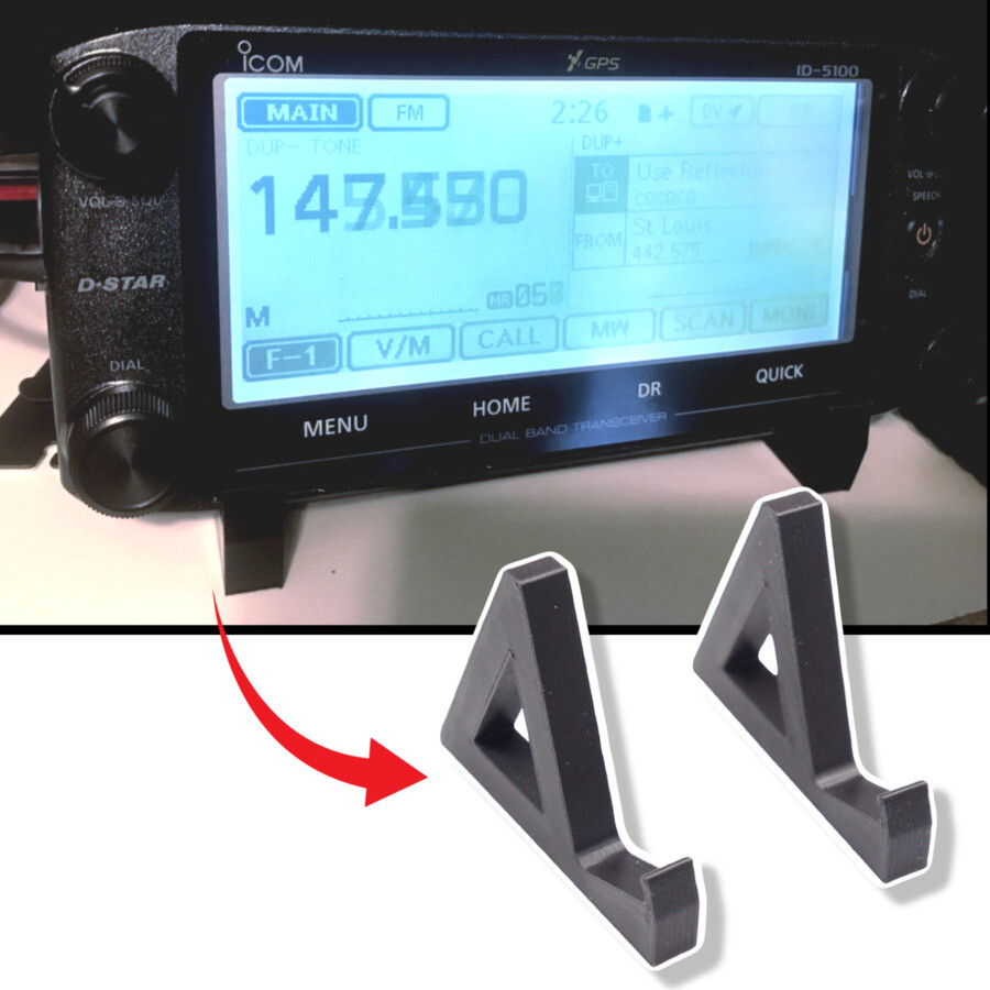 Angled Front Panel Desk Stand for Icom ID-5100 Digital Transceiver