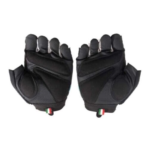 Bianchi Cycling Summer Gloves Basic Medium Size Black/Celeste Color