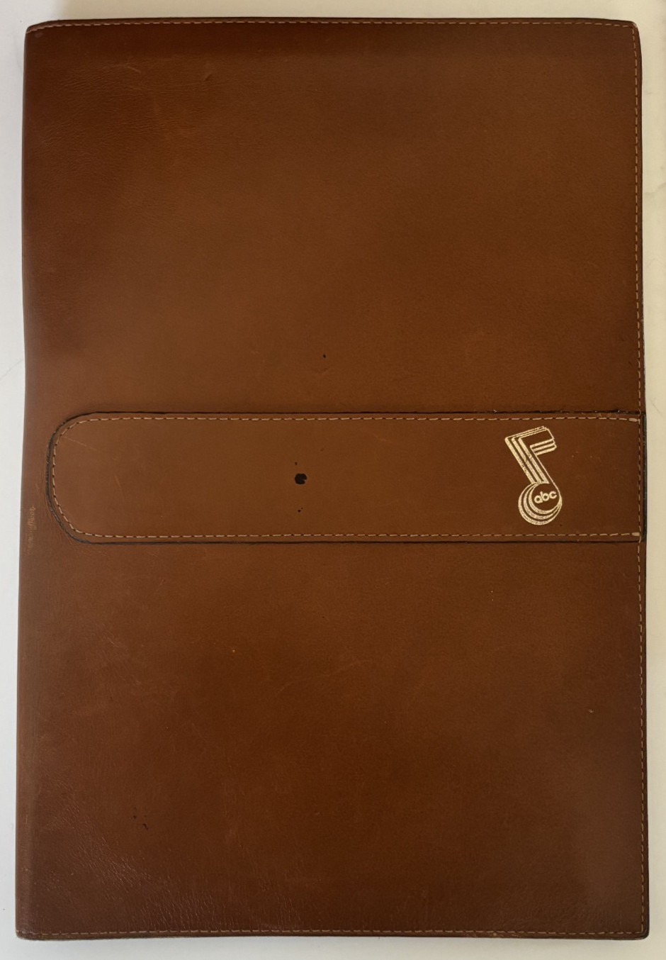 Leather Executive Briefcase w/ Padfolios + Metal Calculator Sleeve Vintage ABC