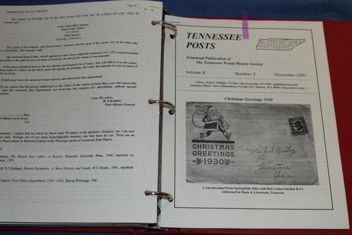 Tennessee Posts Postal History Society approx 1992 2001 BlueLakeStamps Useful!