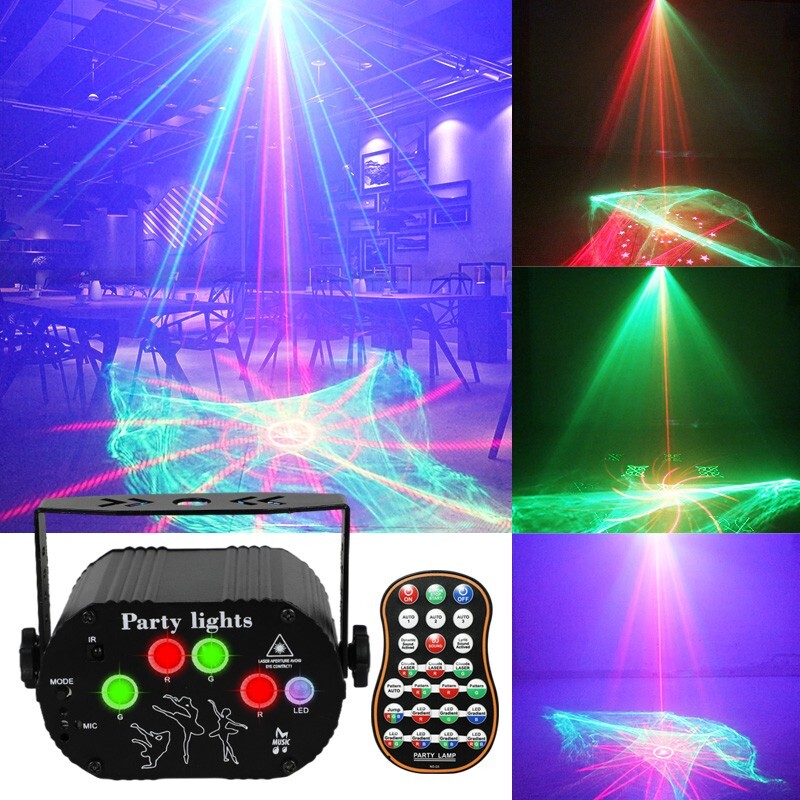 Party Lights, Dj Disco Ball Light with Pattern Projection and Sound Activated