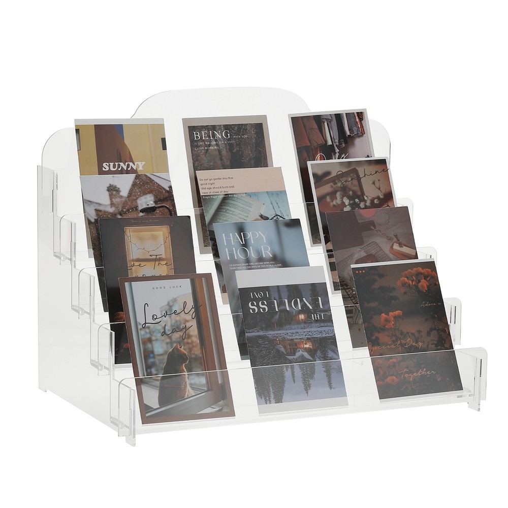 3 Tier Clear Greeting Card Display Stand, Clear