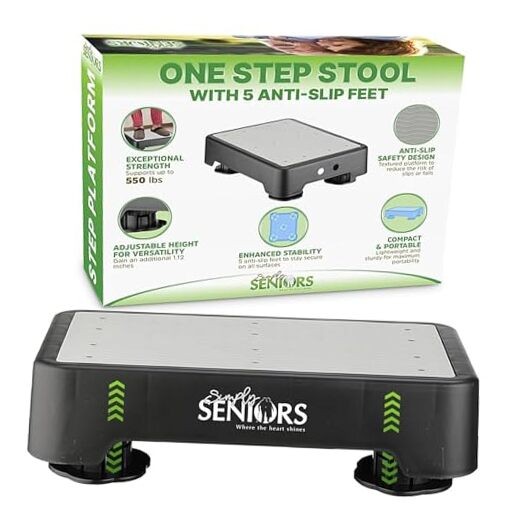 Small Step Stools for Adults - Grey Small Mobility Aid for Seniors - Gray