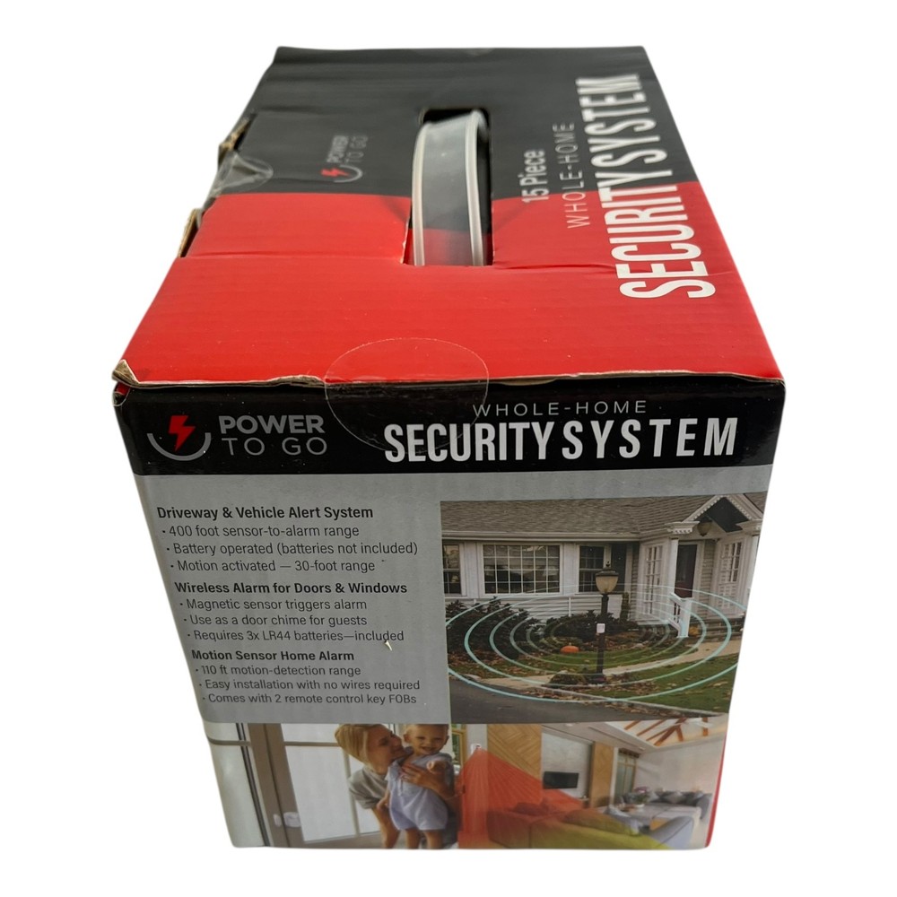 Power to Go 15 Piece Whole-Home Security System Wireless Alarm Motion Sensor