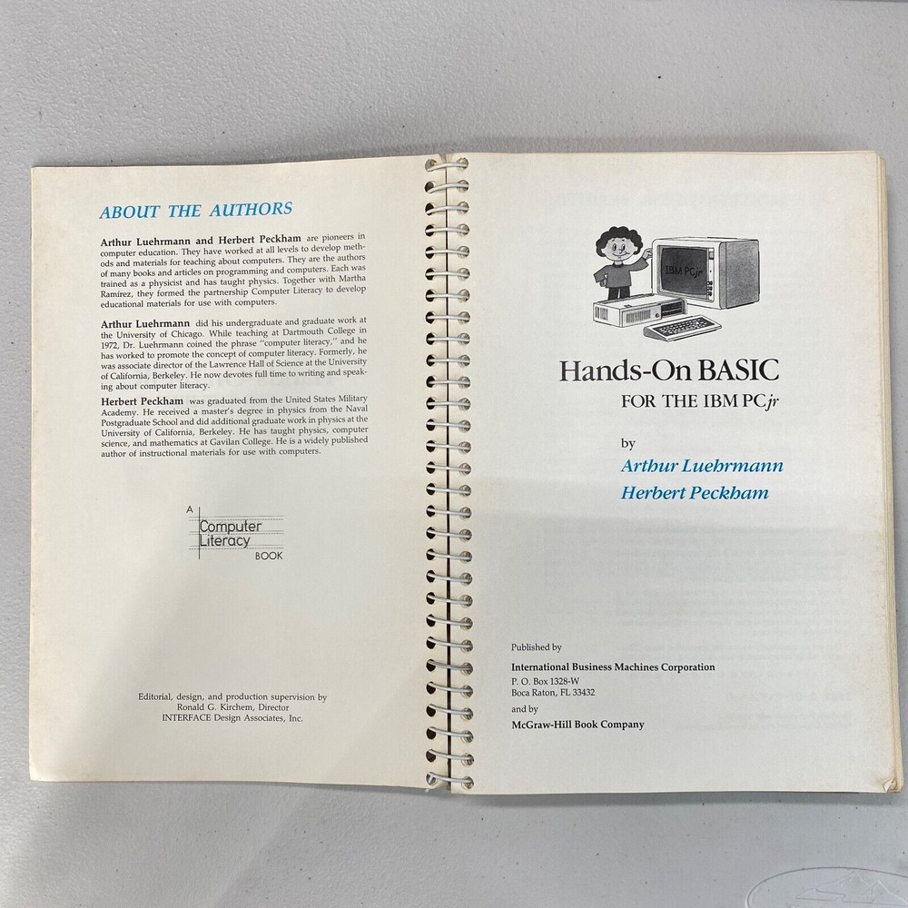 IBM PCjr Computer Manual Hands On Basic for 80s Personal Comp Spiral Book 1983