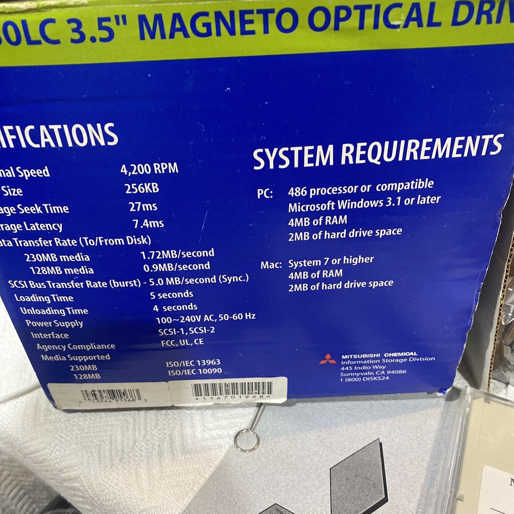 3.5 “ Magneto Optical Drive / MCA 230 LC+2 Disk