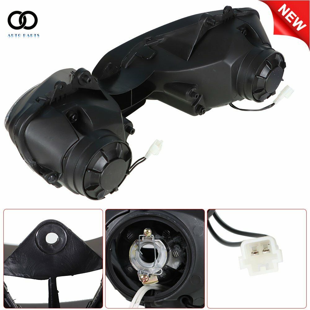 Front Headlight Headlamp Fit For Yamaha 2003-2005 YZF R6 & 2006-2009 R6S Black
