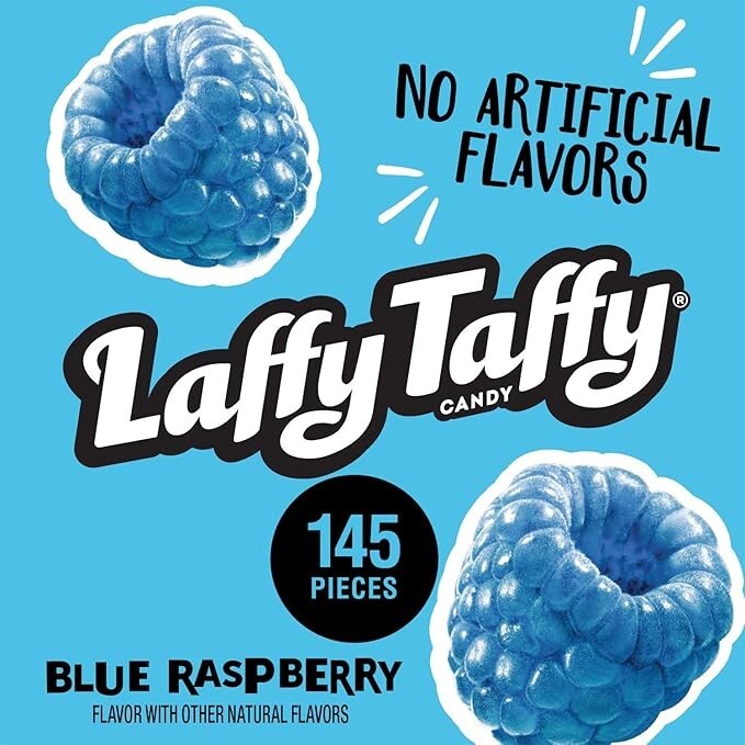 Laffy Taffy Candy Blue Raspberry Flavored Individually Wrapped Candy 145 Pieces