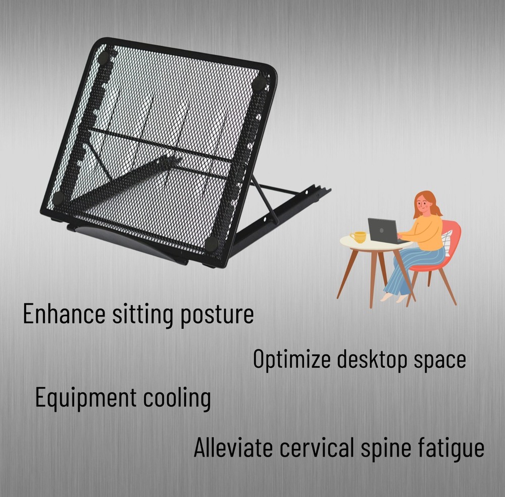 Adjustable Foldable Laptop Stand Aluminum Notebook Riser Computer Holder Desk