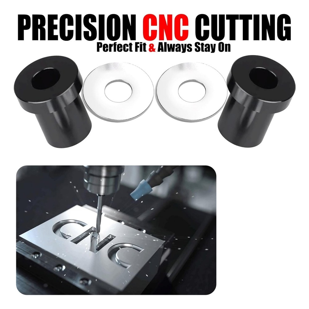 Solid Billet Handlebar Riser Bushings for Harley Touring, Solid Billet-Black