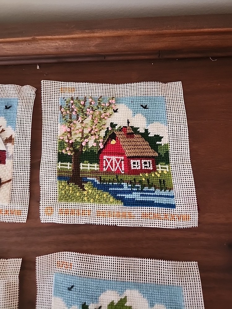 Four Seasons Needlework Needlepoint Crewel Textured Barn Scenes Sunset Designs