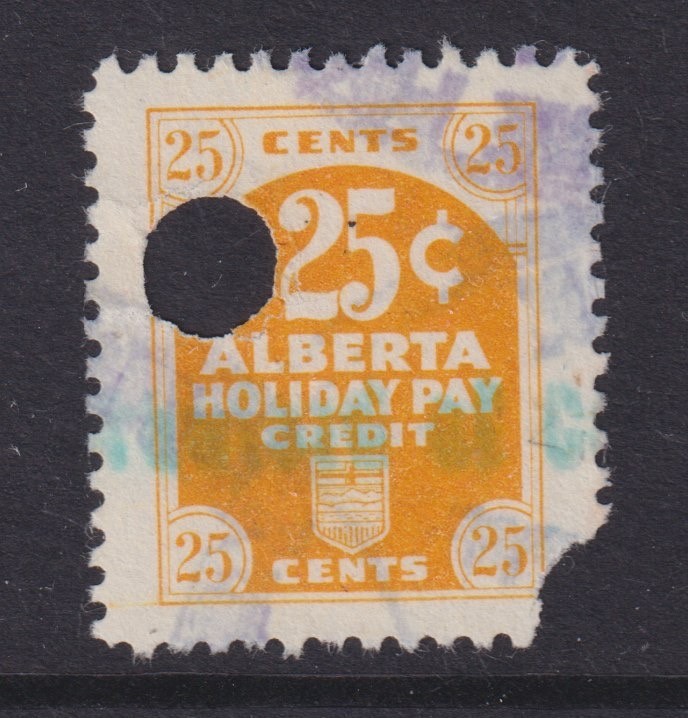AV13 Alberta Vacation Pay Stamp (Revenue) used