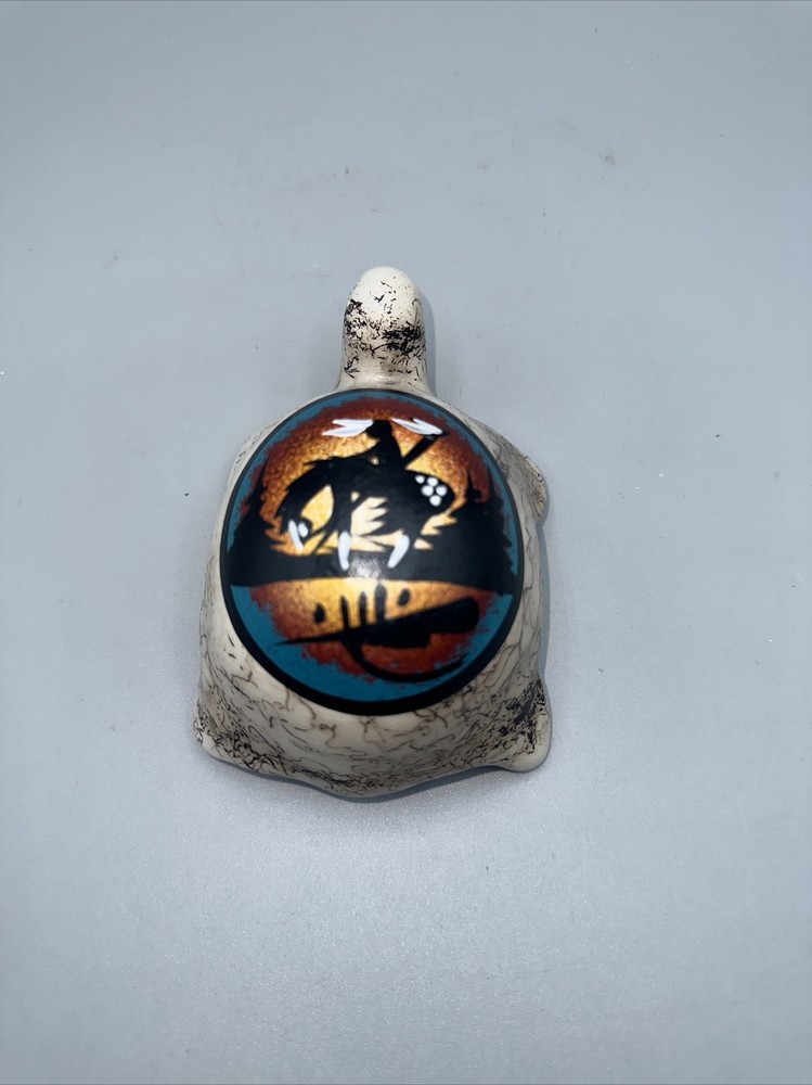 Native American Painted Ceramic Turtle Signed By Artist