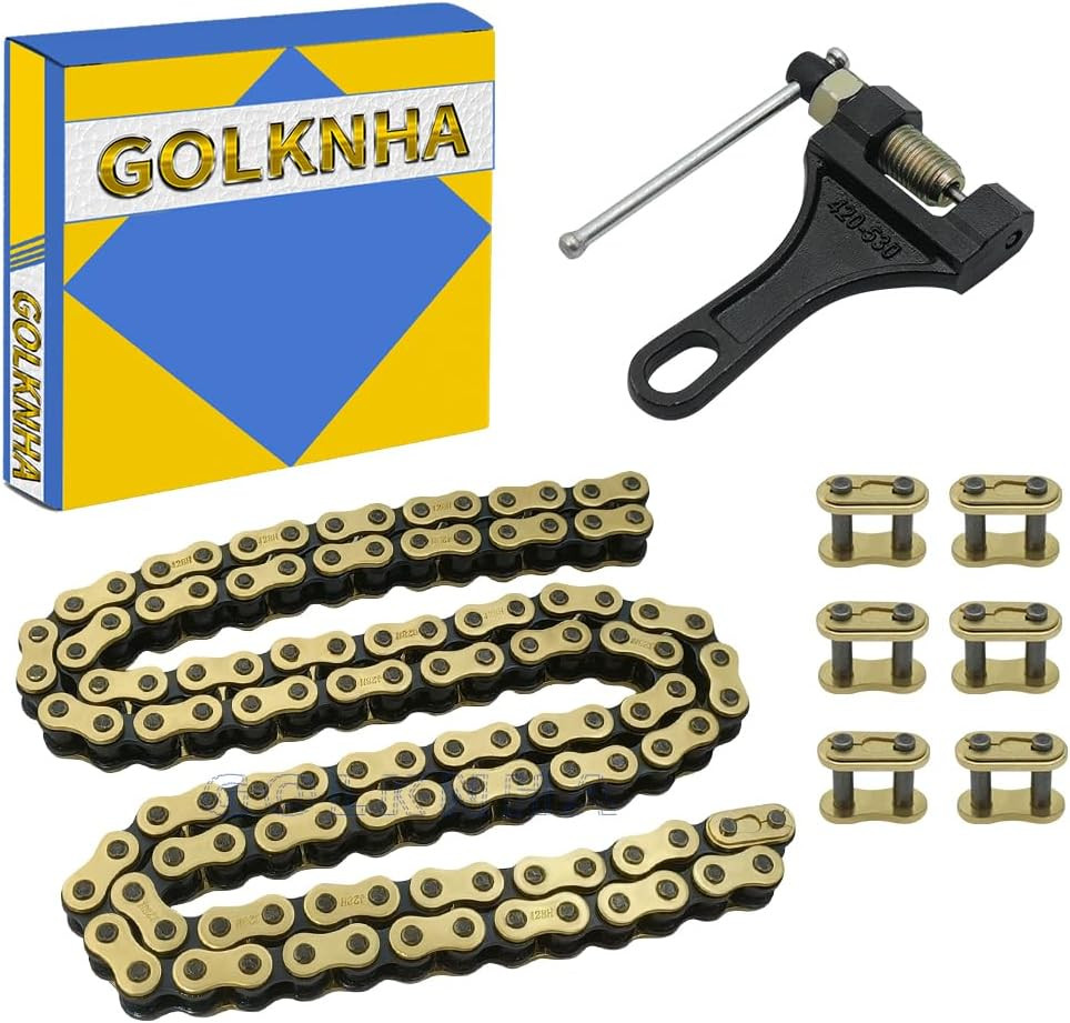 428H Drive Chain 132 Link with 6Pcs Connecting Master Link Compatible With110Cc