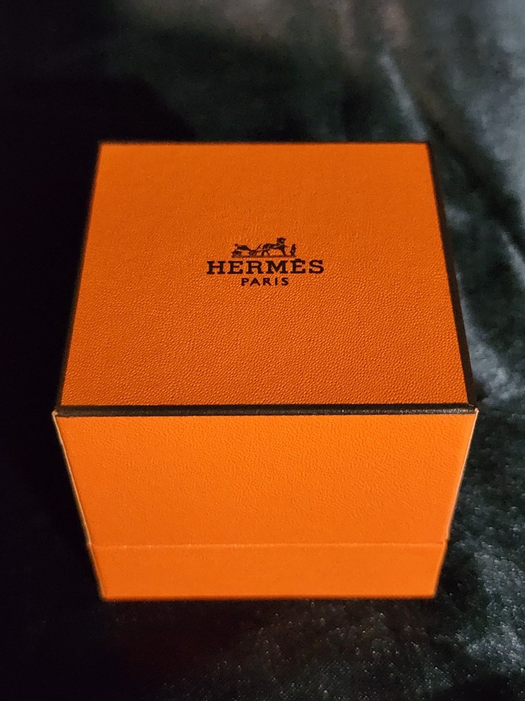 Authentic Hermes Empty Jewelry Box Heavy w/ Velvet Interior