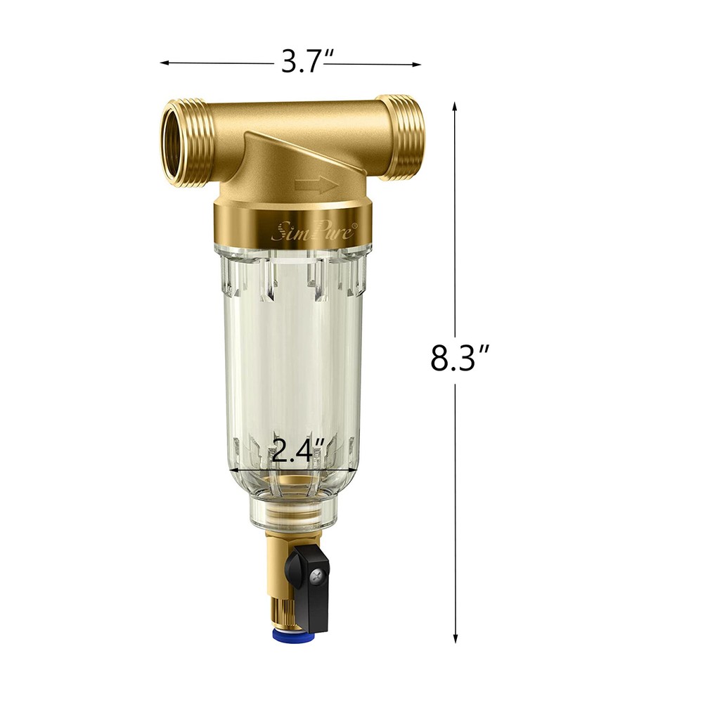 2 Pack Spin Down Sediment Filter Backwash for Whole House Pre-Filtration System