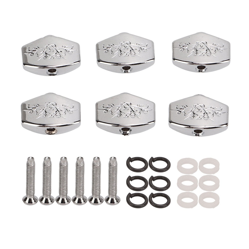 6PCS Guitar Tuning Peg Tuners Button Machine Head Replacement Buttons Knob