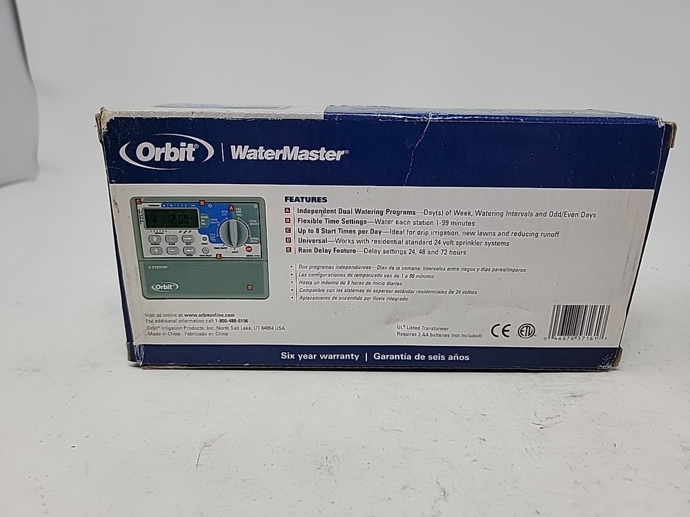 NEW! Orbit WaterMaster 6-Station Outdoor/Indoor Programable Sprinkler Timer