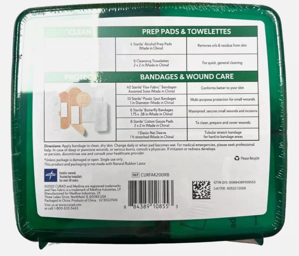 CURAD Compact First Aid Kit 75 piece NEW