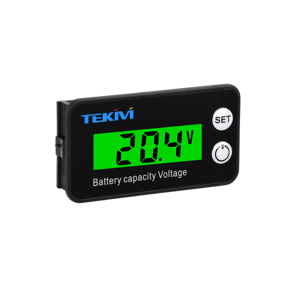 6136B High Precision LCD Battery Voltmeter Indicator Low Voltage Alarm Setting